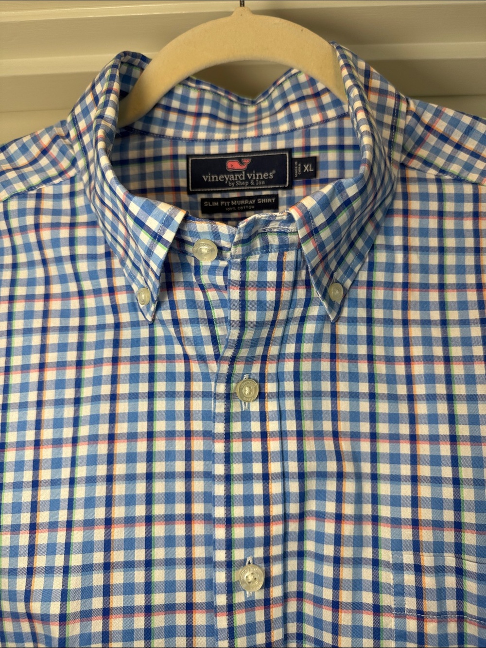 Vineyard Vines Men's Slim Fit Murray Button-Down - Blue Multi Plaid Size XL